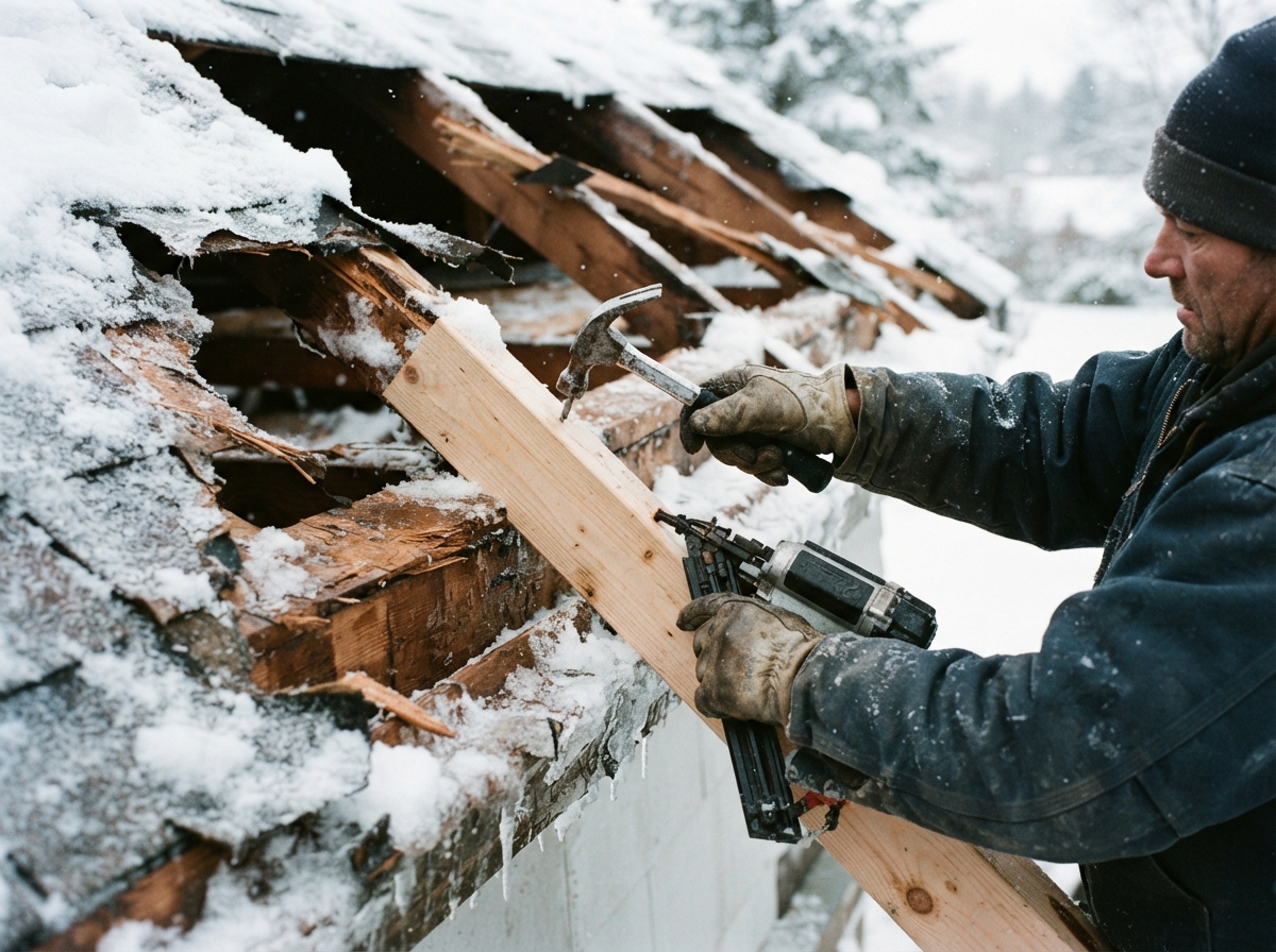 Snow Load Roof Damage Repair in Minneapolis